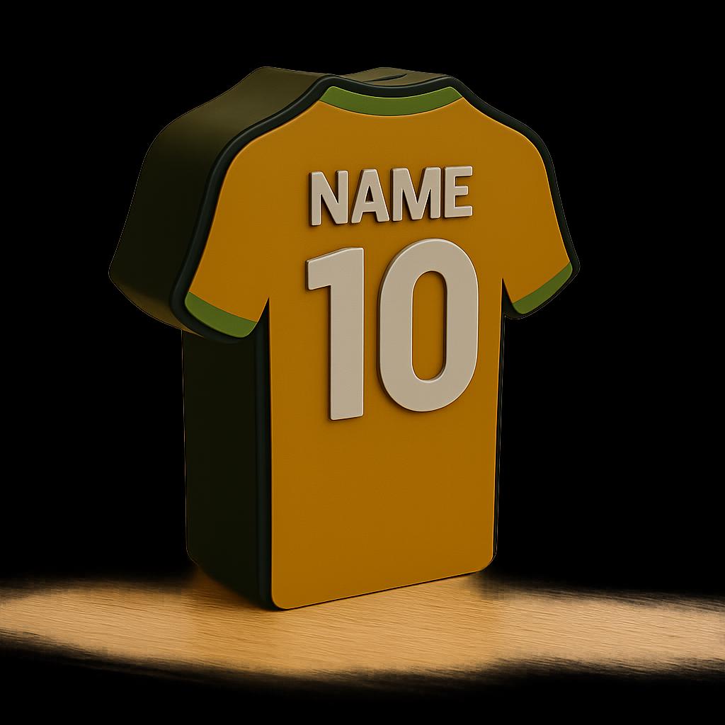 3D Printed Personalised Football Shirt Money Box – Kids Gift UK