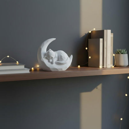 Sleeping Cat on Moon Ornament