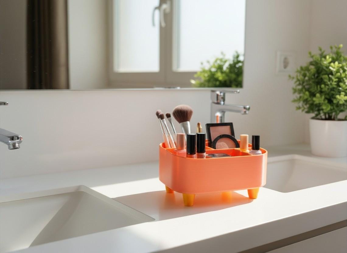 3D Printed Modern Desk Organiser Box – Office Gift UK