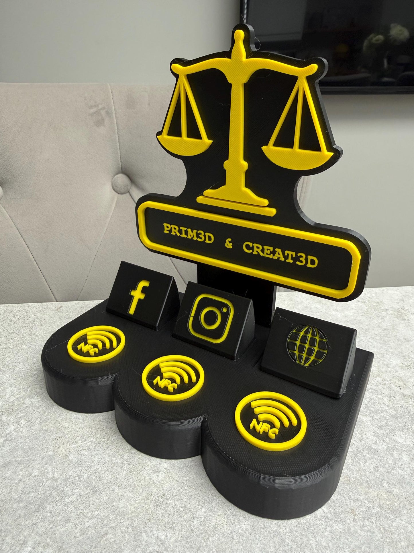 3D Printed Custom NFC Business Sign for Law Offices – Smart Desk Display