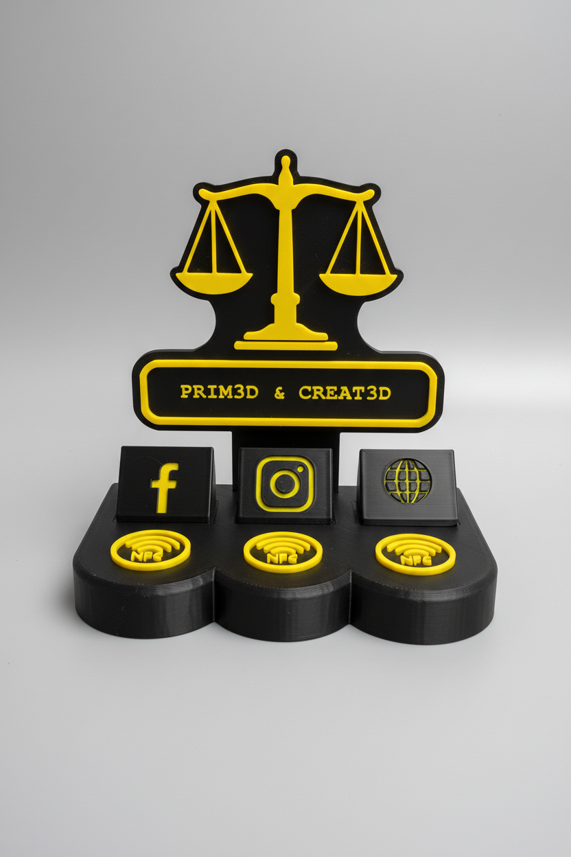 3D Printed Custom NFC Business Sign for Law Offices – Smart Desk Display