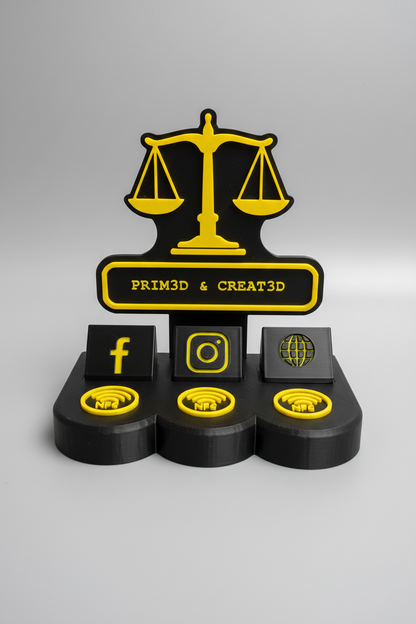 3D Printed Custom NFC Business Sign for Law Offices – Smart Desk Display