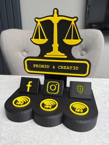 3D Printed Custom NFC Business Sign for Law Offices – Smart Desk Display